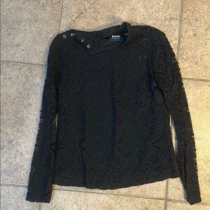 Black Lace Long Sleeve Top